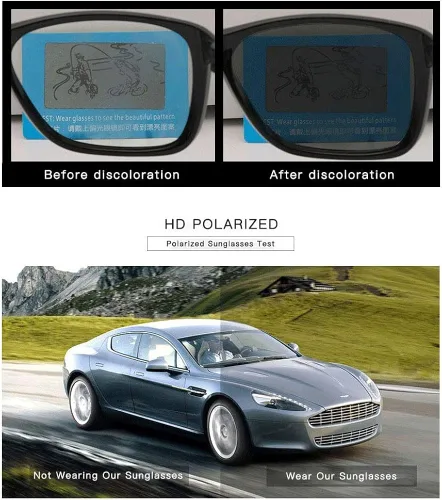 Vista 4 de HCYCFY Gafas de sol polarizadas fotocromáticas para hombres y mujeres, protección UV, gafas de ciclismo de seguridad para deportes al aire libre