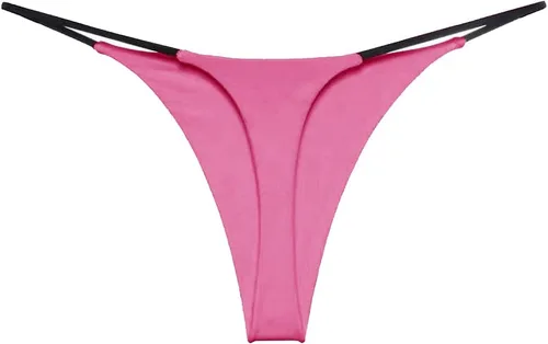 Vista 49 de Tanga de encaje sin costuras para mujer, ropa interior de cintura alta con tiras en G Serie 010-leopardo
