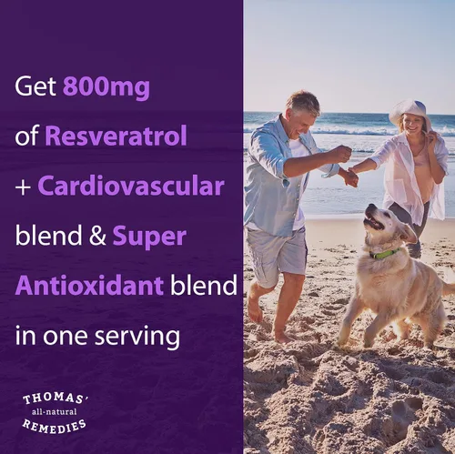 Vista 5 de Thomas' all-natural Remedies Resveratrol 1600mg Suplemento antioxidante orgánico Trans-Resveratrol con extracto de semilla de uva orgánico