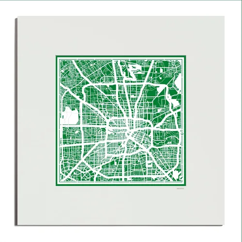 Vista 138 de O3 Design Studio San Diego, CA Paper Cut Map Matted Grey 20x20 in Paper Art