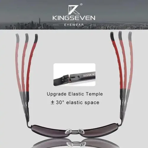 Vista 8 de KINGSEVEN Gafas de los hombres marca diseñador aluminio magnesio sol gafas para hombres polarizado espejo lente gafas mujeres 724
