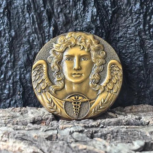 Vista 5 de Moneda de desafío Arcángel Rafael – Ficha curativa de aleación de zinc de 1.57 pulgadas con oración inspiradora para fortaleza y paz, para salud