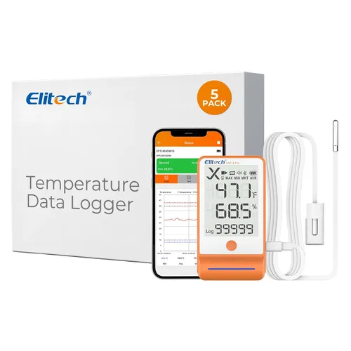 Vista 19 de Elitech ISO 17025 Certificado GSP-6 Bluetooth Data Logger Temperatura Humedad 100000 Readings, Shadow Data, Max Min Record, Auto PDF/CSV