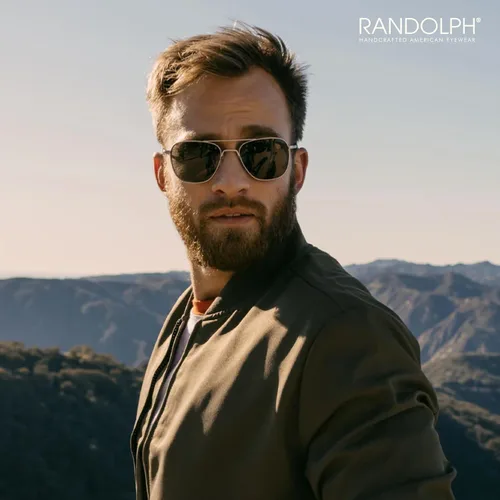 Vista 2 de Randolph Eyewear Aviator Sunglasses for Men & Women Non-Polarized & Polarized Lenses, Matte Chrome UV Protection Sunglasses