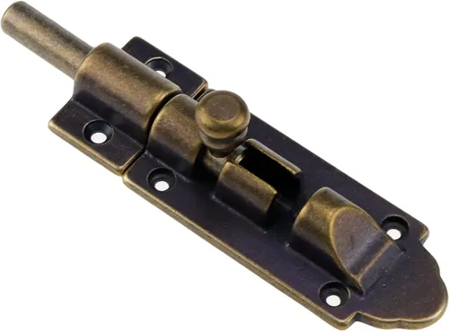 Vista 8 de Bronce latón antiguo barril cerrojo cerrojo 4 pulgadas cerradura deslizante seguridad deslizante con tornillos Hardware