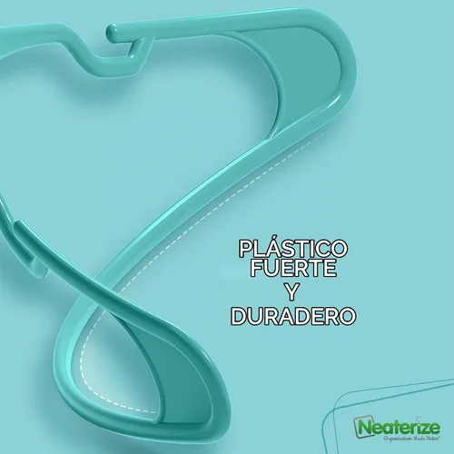 Vista 6 de NEATERIZE - Ganchos de ropa de plástico, 20 paquetes, Aqua - Perchas para colgar ropa