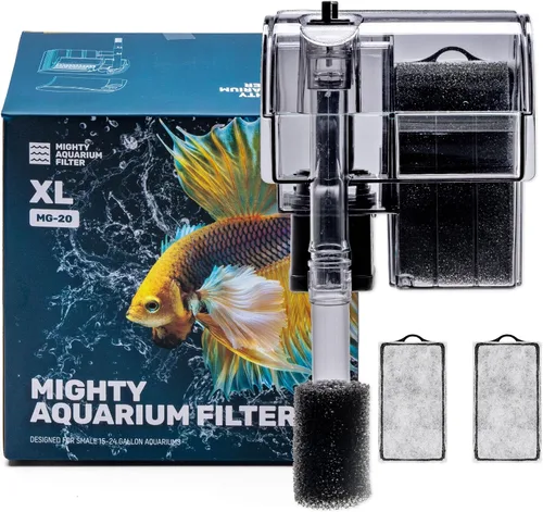 Vista 11 de Mighty Aquarium Filtro Colgante para Acuario - Filtro HOB para Acuario - Filtro Ajustable para Pecera - Filtros de Acuario - Filtro Nano
