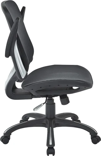 Vista 8 de Office Star Riley - Silla de escritorio ventilada para gerente con asiento y respaldo de malla transpirable, base negra con negro