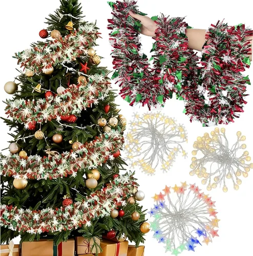 Vista 11 de Guirnalda de Pascua, guirnaldas de oropel de primavera pastel de 50 pies para interiores y exteriores, oficina, árbol, ventana, suministros