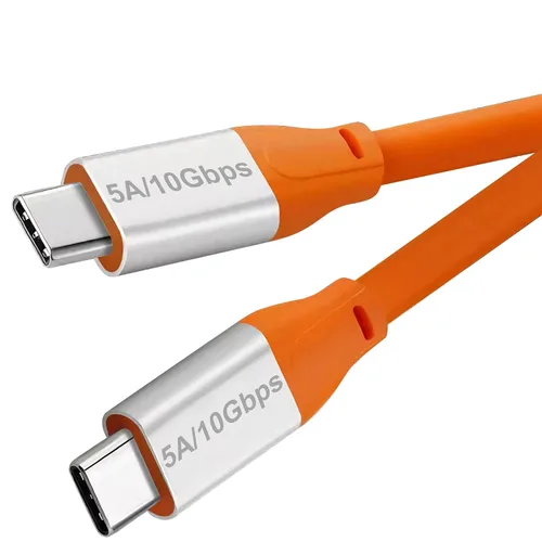 Vista 7 de Cable USB C a USB C 3.1 de 6.6 pies, cable USB 3.1 Gen 2 de 10 Gbps, cable de monitor 4K @60Hz y carga rápida de 100 W con marca E para Thunderbolt