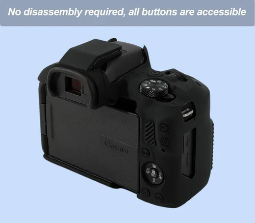 Vista 5 de Pocoukate Funda para cámara Canon EOS R50, funda protectora de silicona suave con protector de pantalla Accesorios para Canon EOS R50 Funda