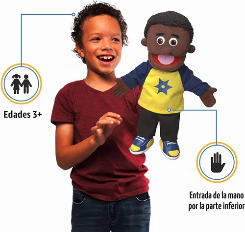 Vista 2 de 14" Jordan, niño negro, marioneta de mano
