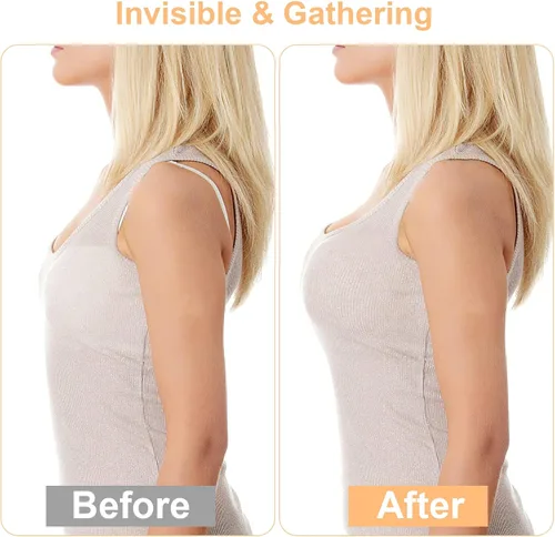 Vista 4 de RELIRELIA Women's Sticky Self Adhesive Invisible Strapless Reusable Silicone Push Up Backless Bra