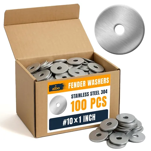 Vista 9 de 20 piezas arandelas planas de guardabarros de acero inoxidable de 1/2" x 2" para pernos y tornillos, herrajes de acero inoxidable 304