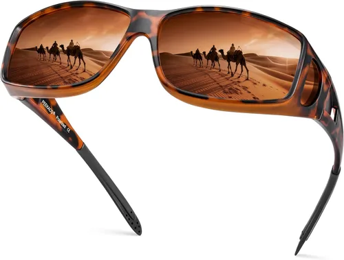 Vista 20 de Night Vision Driving Glasses for Men & Women - Polarized Anti Glare Fit Overs with Wrap-Around HD Yellow Lens
