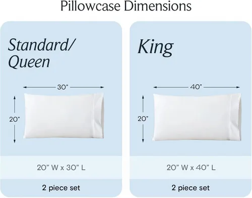 Vista 2 de Royal Tradition Juego de 2 fundas de almohada de viscosa de bambú, juego de 2 fundas de almohada estándar/Queen, color beige sólido, súper suave