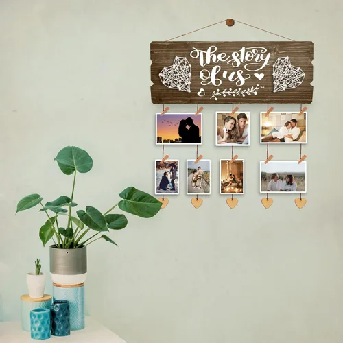Vista 2 de Yudarte Regalo de despedida de soltera para novia, regalos de compromiso de boda para mujeres, novia futura - Tabla para colgar fotos para parejas
