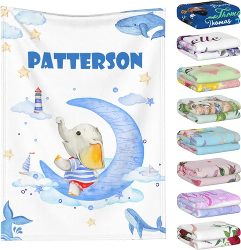 Vista 21 de Manta personalizada con nombre para niños y adultos, mantas personalizadas para niñas y niños, manta de franela personalizada con nombre