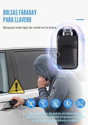 Vista 3 de lanpard Bolsa Faraday para Llaves de Coche, Bolsa Faraday, Soporte de Bloqueo de Señal RFID para Coche, Protector de Llavero, Jaula de Llavero