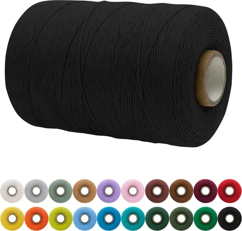 Vista 118 de JeogYong Cordón de macramé de un solo hilo 3 mm x 109 yardas (328 pies) Cuerda de algodón suave Hilo de macramé de 3 mm, suministros de macramé