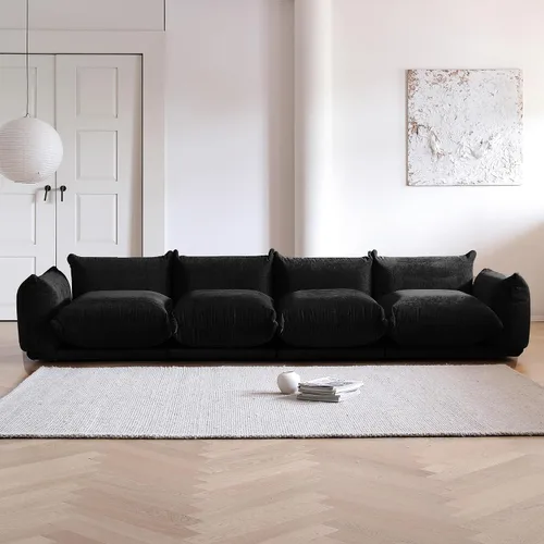 Vista 15 de WJShome - Sofá seccional modular, sofá de chenilla de 264 cm de lana minimalista, sofá convertible de 3 plazas, sofá de sala de estar ancho