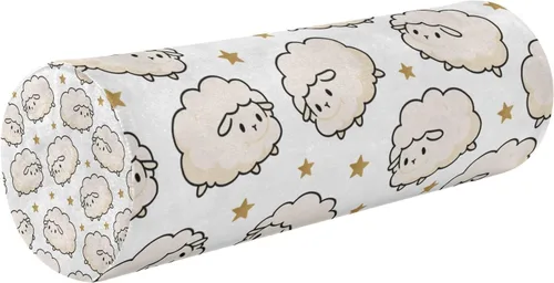 Vista 8 de Blue White Irregular Stripe Neck Roll Pillow Bolster Pillow Memory Foam Round Cylinder Pillows for Sleeping Back Leg Pain Relief Decorative Gifts