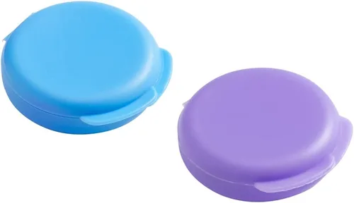 Vista 12 de EZY DOSE Farmacia diaria redonda, compacta, pequeña, discreta, portátil de bolsillo, pastillero, organizador y recipientes de vitaminas, tapas