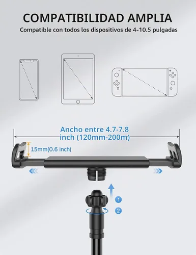 Vista 2 de SHAWE Soporte de teléfono con cuello de cisne, soporte flexible para tableta para cama, soporte de brazo perezoso ajustable 360 para iPad Air Pro