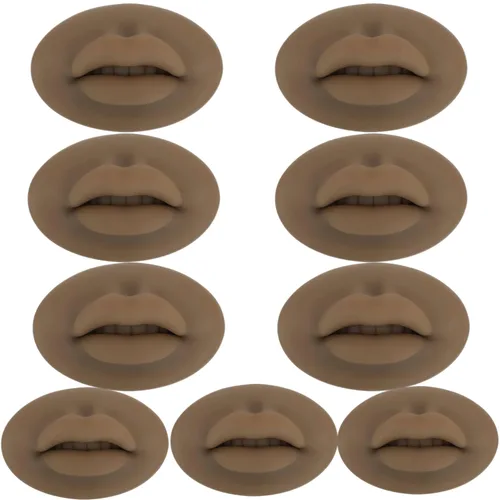 Vista 9 de Labios falsos de tatuaje, 3 piezas de tatuajes, labios de práctica de silicona 5D para prácticas de maquillaje, práctica de tatuajes realistas