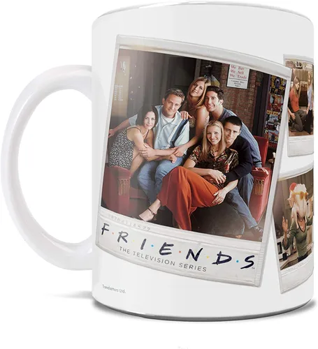 Vista 101 de Trend Setters Friends the Television Show – 25 años – Mercancía oficial – Taza de café o té de cerámica blanca de 11 onzas – perfecta para regalar