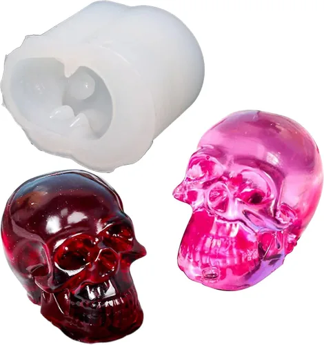Vista 6 de Molde de resina DIY Artesanía Pulsera Colgante Molde de Silicona Hecho a Mano Cráneo para Cabeza para Llavero Molde de Fundición de Resina Artesanía