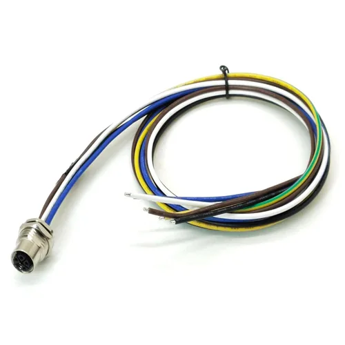 Vista 7 de M12 5 Pin 4+PE L Código Hembra Panel Receptáculo frontal M16X1.5 con cable de longitud de 3.3 ft