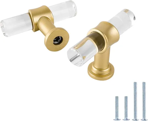 Vista 15 de LONTAN Paquete de 4 Pomos Negros para Gabinetes y Cajones Pomos de Gabinete de Cocina para Tocador Baño Moderno Herrajes Negros de Barra en T
