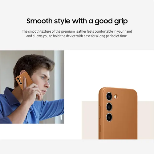 Vista 5 de SAMSUNG Funda de cuero para teléfono Galaxy S23+ Plus, funda protectora premium con protección delantera y trasera, agarre suave, versión