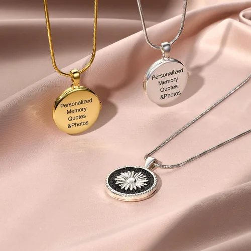 Vista 4 de Fancy Sue - Collar con medallón vintage para mujeres y niñas que sostiene imágenes, collar personalizado con foto personalizada con imagen