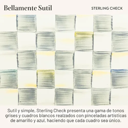Vista 3 de MACKENZIE-CHILDS - Hervidor de té esmaltado, elegante hervidor de té para estufa, cuadro de estera gris y blanco, 3 cuartos de galón Sterling Check