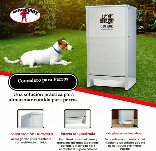 Vista 2 de Little Giant Chow Hound - Medidor pesado, capacidad de 25 libras, plateado