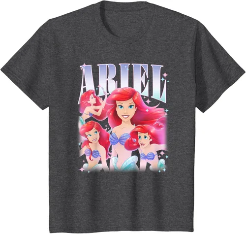 Vista 28 de Disney Camiseta de la princesa Ariel de la Sirenita Multi Pose, Negro