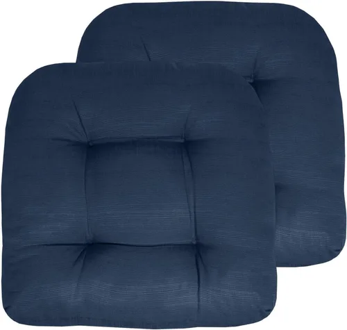 Vista 48 de Sweet Home Collection - Cojines para silla de patio y exterior, almohadillas prémium con relleno grueso y cómodo de fibra, mechones, 19 x 19 Negro
