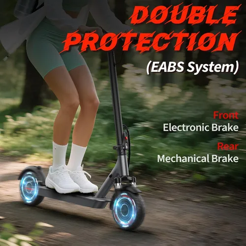 Vista 9 de WERHY Scooter eléctrico, motor potente de 350 W/500 W y neumático de 8.5 Rojo-Negro