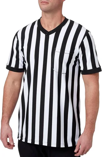 Vista 3 de redgino Camisa de árbitro para hombre de mujer Negra y blanca a rayas Fútbol Fútbol americano Baloncesto Jersey de árbitro de Halloween