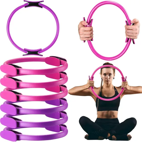 Vista 13 de Syhood Anillo de pilates de 11.81 pulgadas, anillo de yoga circular de pilates mágico, equipo de entrenamiento ligero y flexible para fitness