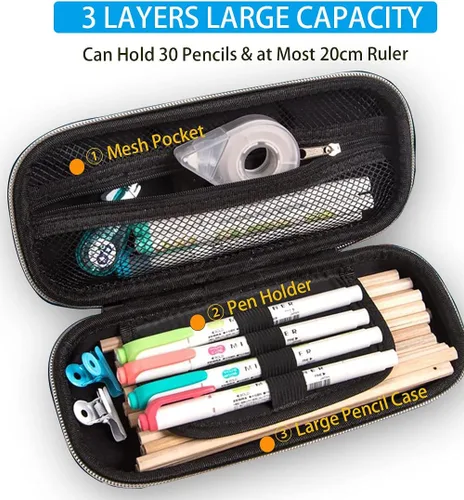 Vista 2 de Estuche para lápices para niños, bolsa de almacenamiento de dibujos animados de EVA 3D, soporte para bolígrafos para niños y escuelas, caja
