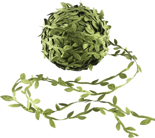 Vista 9 de DECORA Cinta de hojas verdes artificiales para decoraciones de coronas y flores (carrete de 20 yardas)