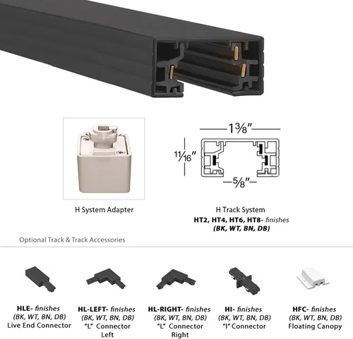 Vista 5 de WAC Lighting, H Track - Conector de toldo flotante en color blanco