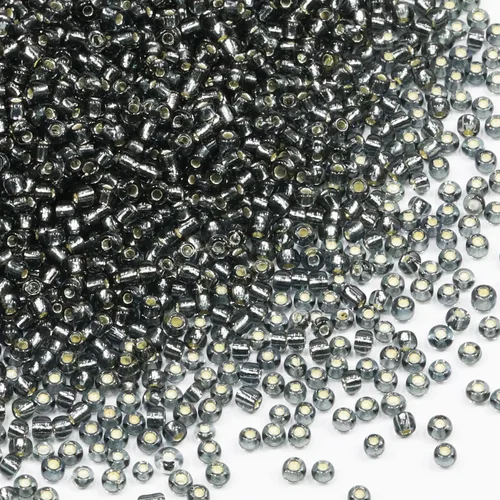 Vista 19 de Cuentas de Semilla de Vidrio Transparentes con Línea Plateada Tamaño 8/0 Artesanías Cuentas de Semilla de Cristal de 3 mm para Hacer Joyas
