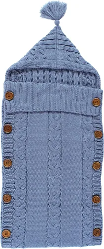 Vista 14 de Hudson Baby Unisex Baby Knitted Baby Lounge Stroller Wrap Sack, Navy, One Size (Pack of 2)