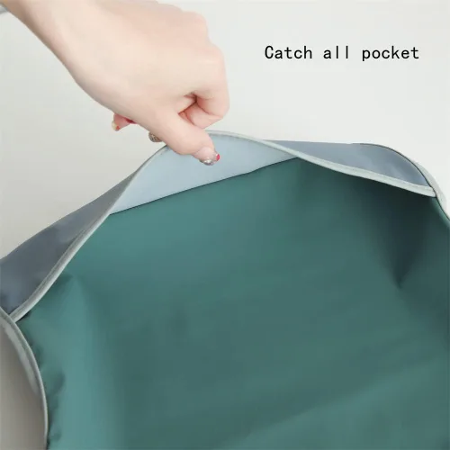 Vista 4 de Baberos impermeables para bebés, babero de alimentación de manga larga con recogedor de alimentos, se limpia y lavable