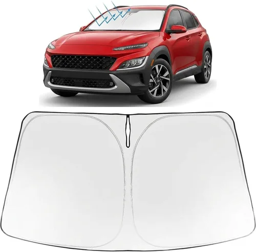 Vista 268 de Proadsy Parasol para parabrisas Rivian R1S 2022-2025 2026 de 4 capas plegable, protector de parasol frontal que bloquea los rayos UV, mantiene