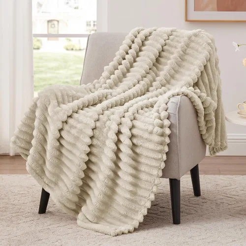 Vista 7 de EXQ Home Manta suave y suave de forro polar, acogedora y ligera para sofá o cama, manta de franela cálida y mullida para todas las estaciones